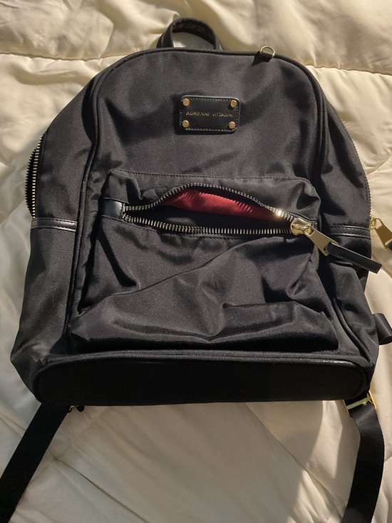Adrienne Vittadini Other - Adrienne Vittadini Black Nylon Backpack with Gold Hardware
